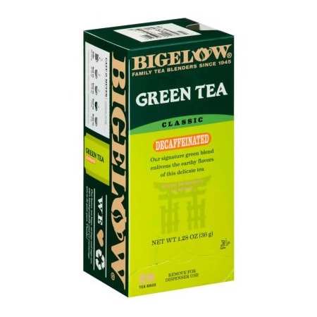 Bigelow Tea Co Bigelow Decaffeinated Green Tea, Green Decaf, 0.34 lbs, 28/Box RCB10347